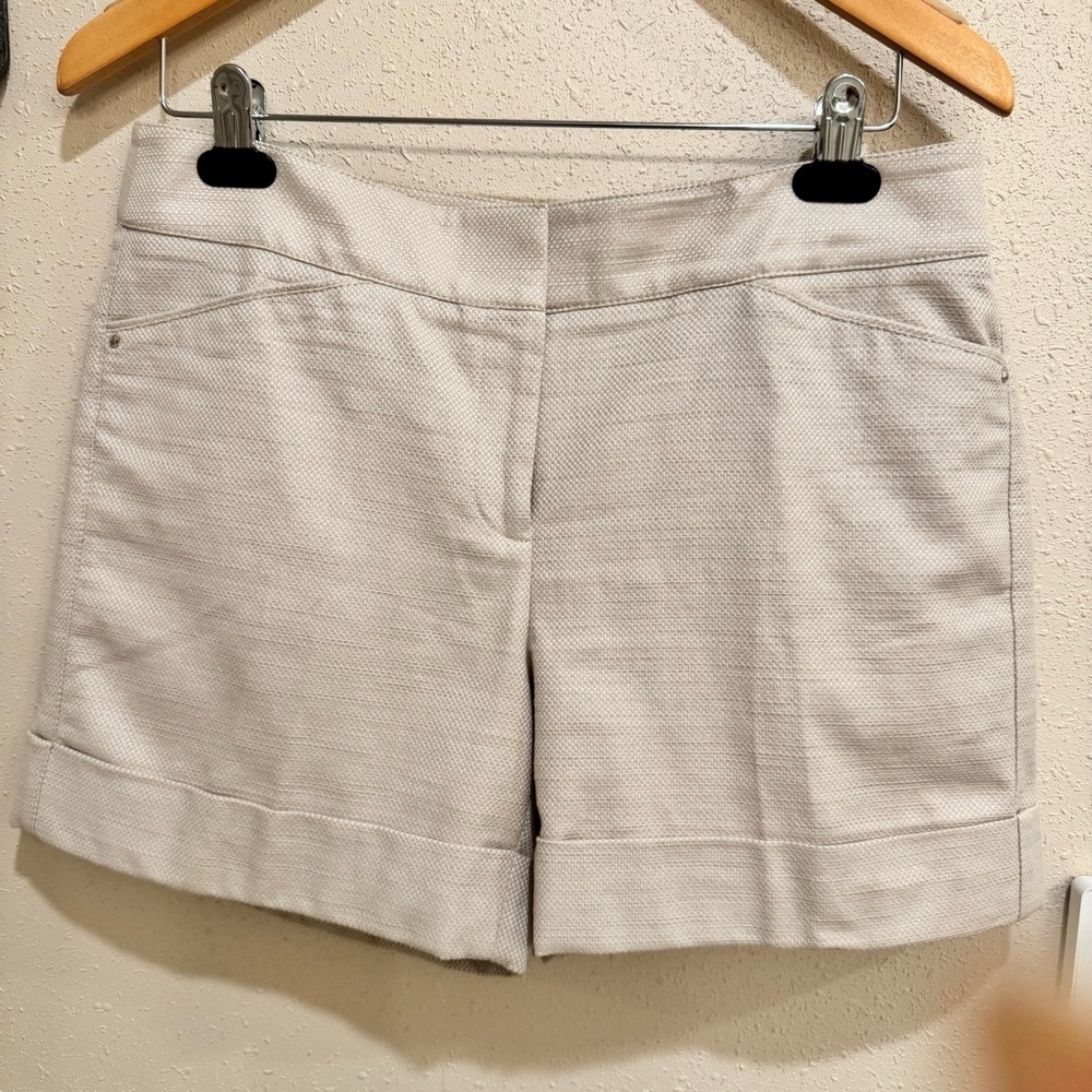 White House Black Market Metallic Thread Woven Bermuda Shorts 6